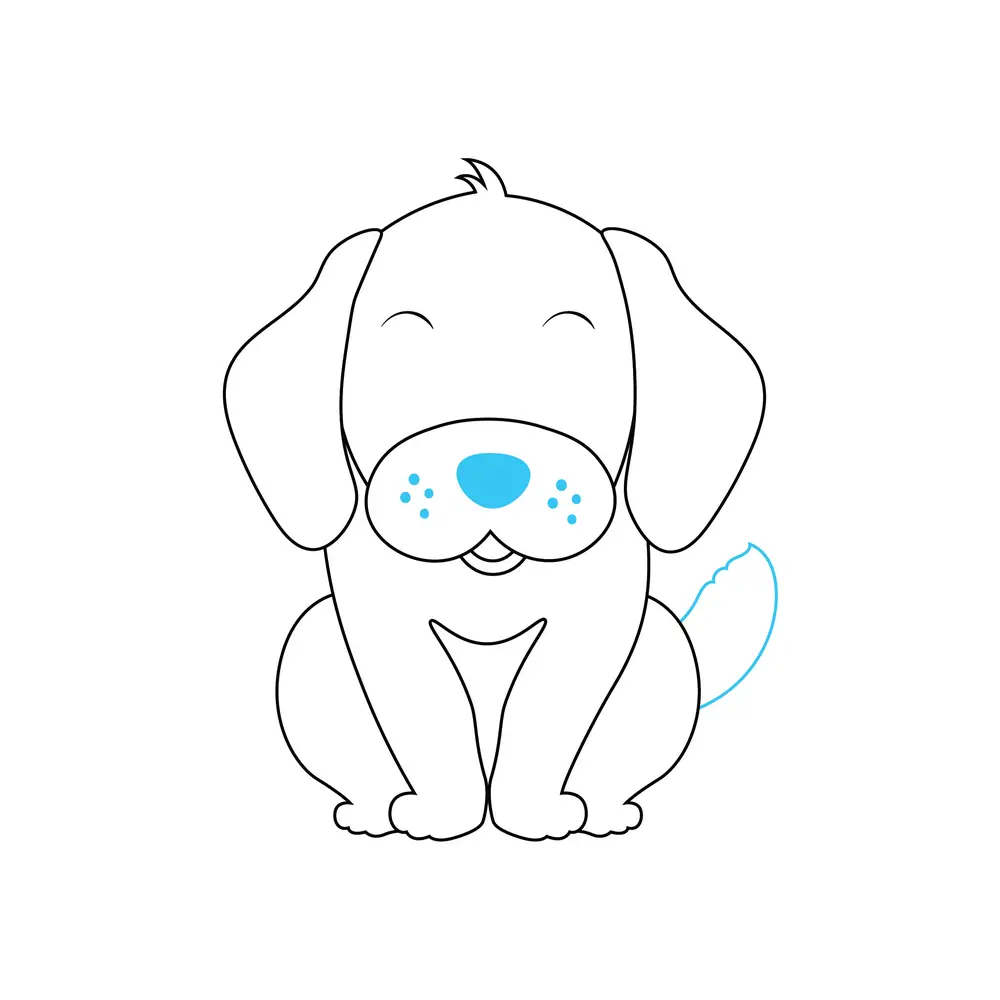 How to Draw A Puppy Light Colored Step by Step Step  6