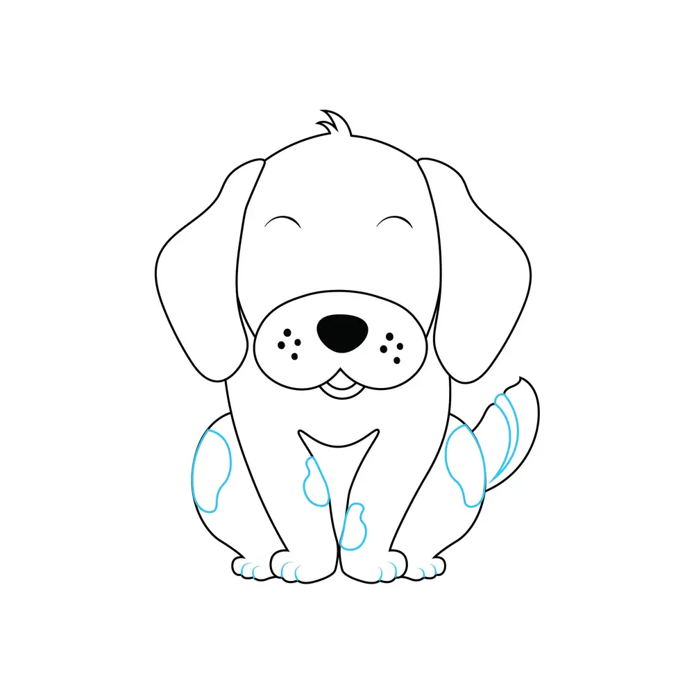 How to Draw A Puppy Light Colored Step by Step Step  7