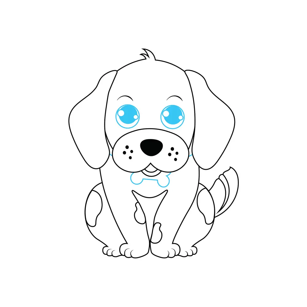 How to Draw A Puppy Light Colored Step by Step Step  8
