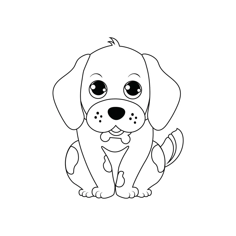 How to Draw A Puppy Light Colored Step by Step Step  9