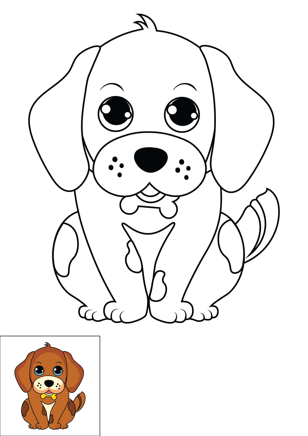 How to Draw A Puppy Step by Step Printable Color