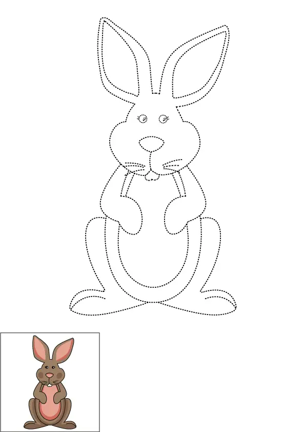 How to Draw A Rabbit Step by Step Printable Dotted