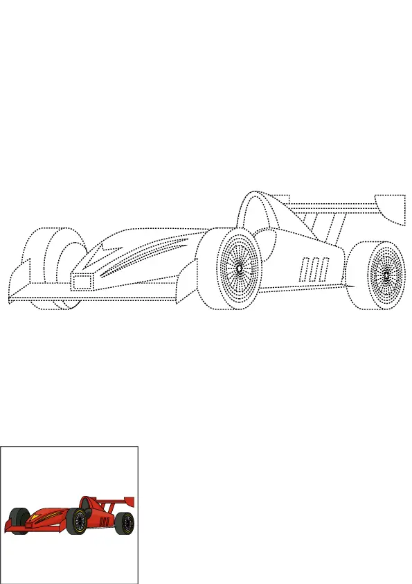 How to Draw A Race Car Step by Step Printable Dotted