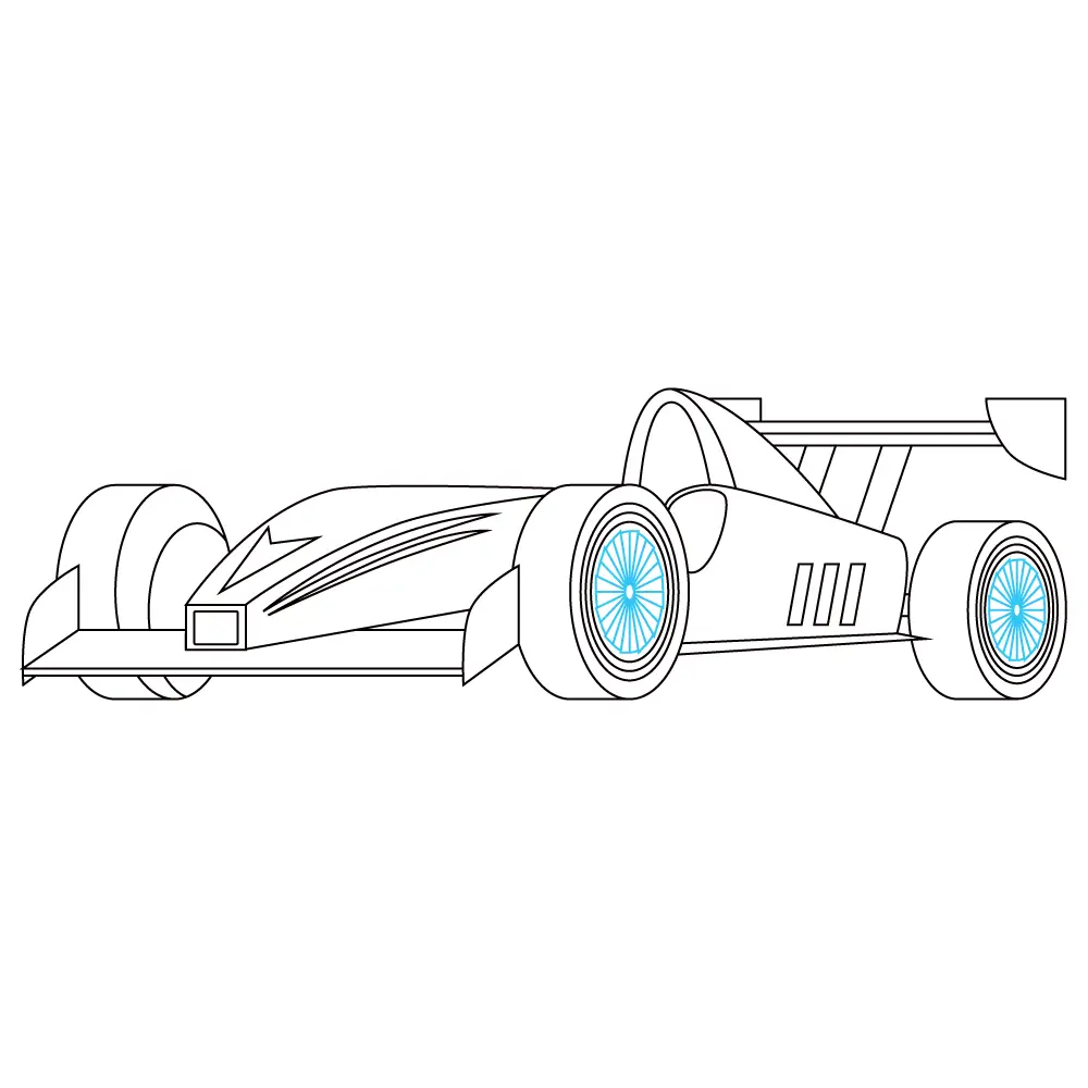 How to Draw A Race Car Step by Step Step  10