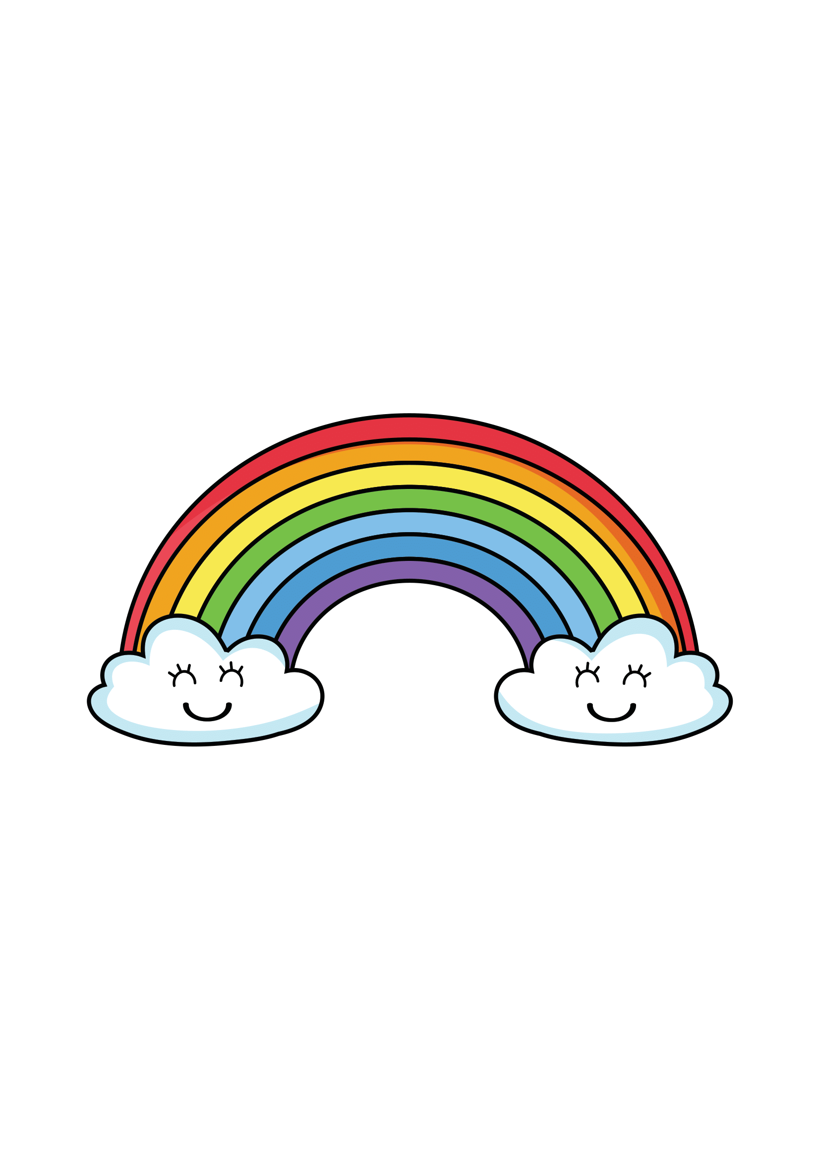 How to Draw A Rainbow Step by Step Printable