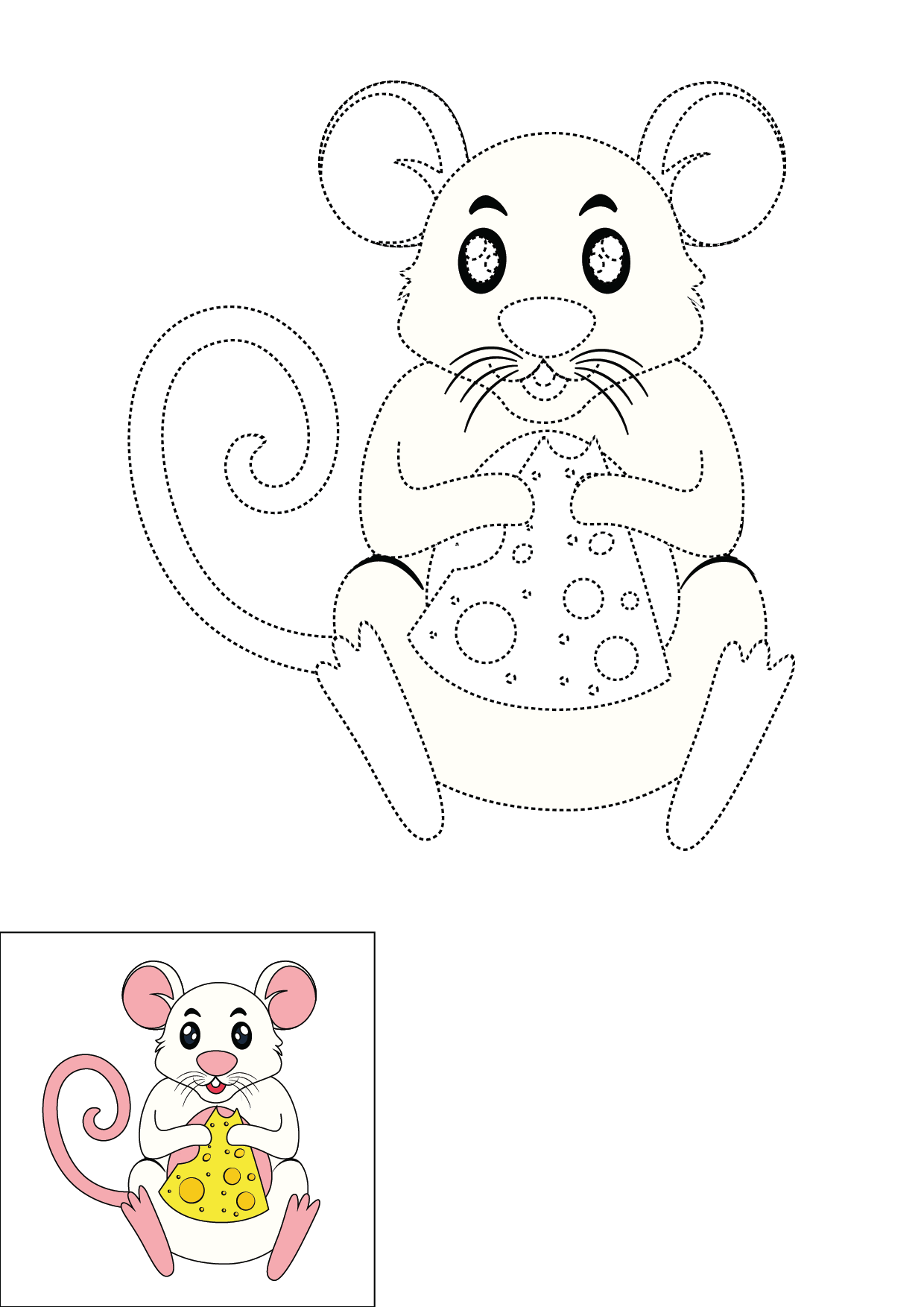 How to Draw A Rat Step by Step Printable Dotted