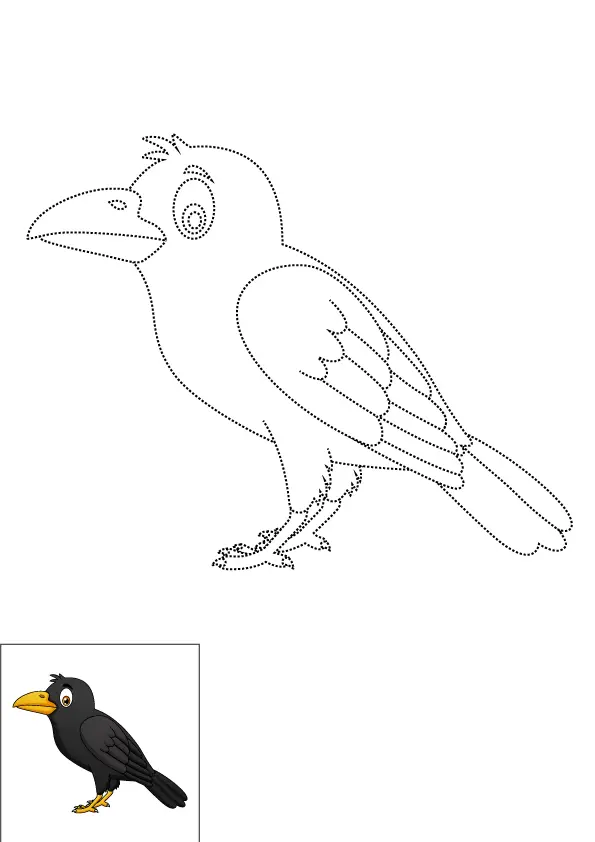 How to Draw A Raven Step by Step Printable Dotted