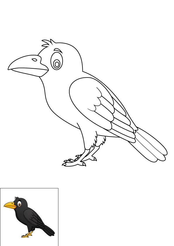 How to Draw A Raven Step by Step Printable Color