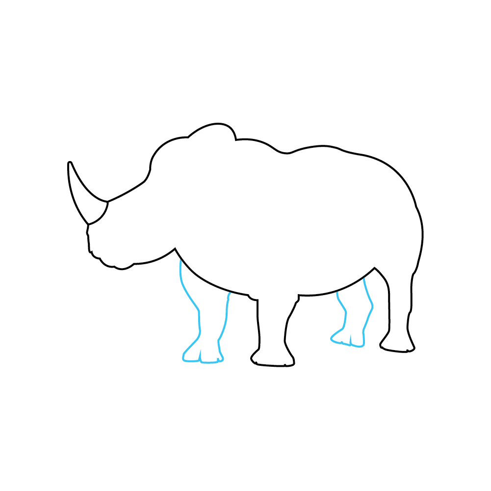 How to Draw A Rhino Step by Step Step  4