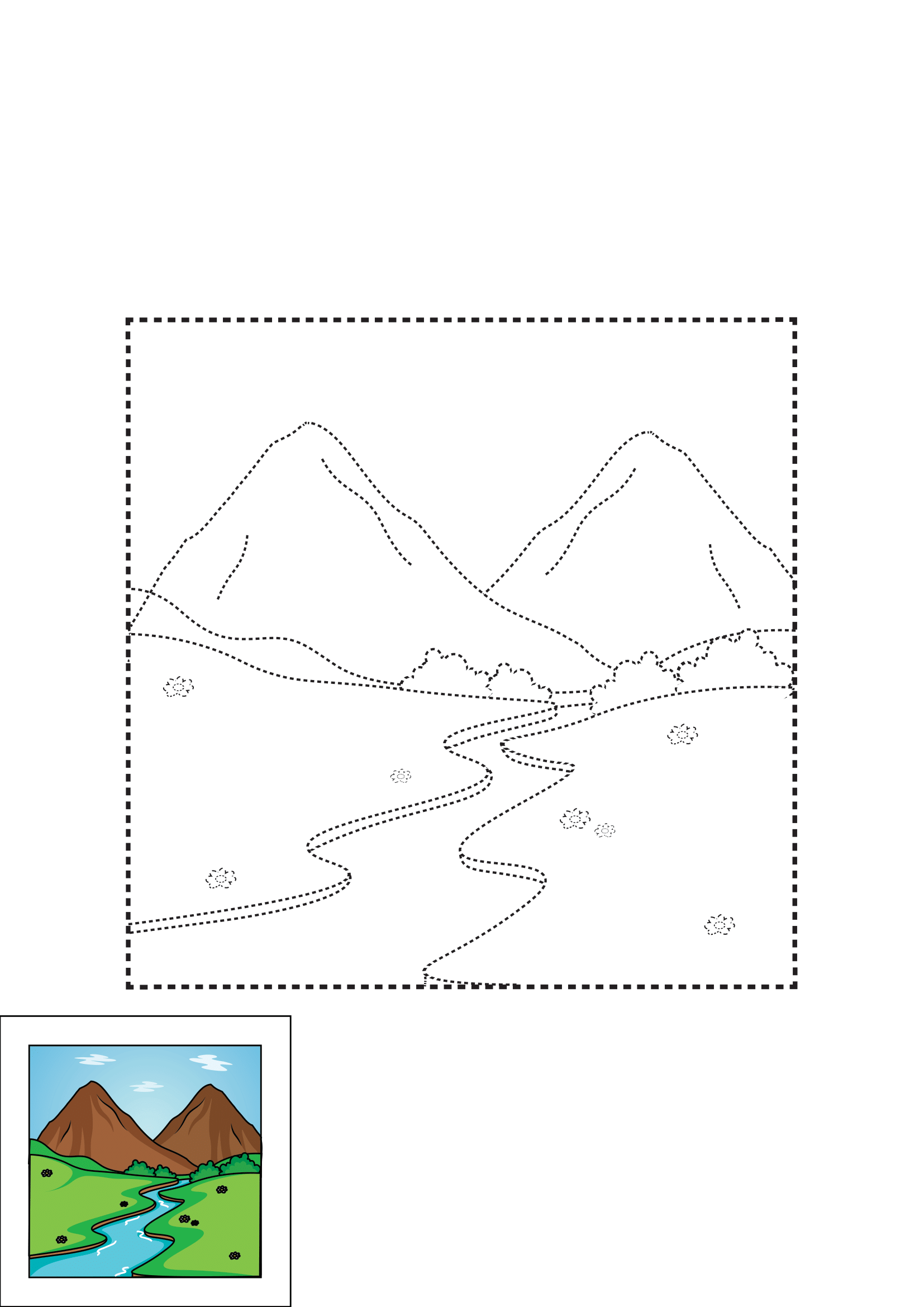 How to Draw A River Step by Step Printable Dotted