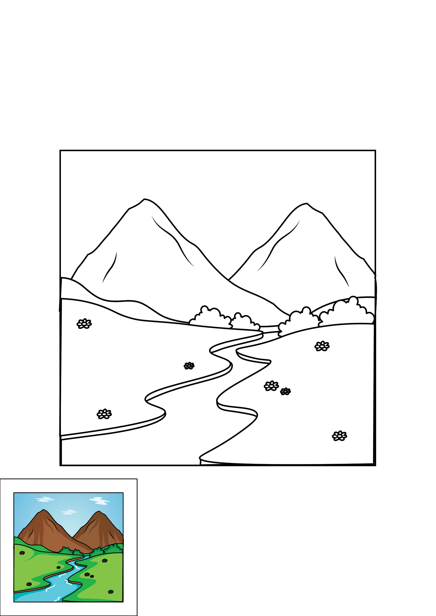 How to Draw A River Step by Step Printable Color