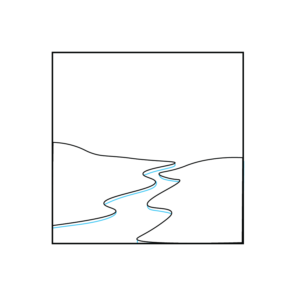 How to Draw A River Step by Step Step  3