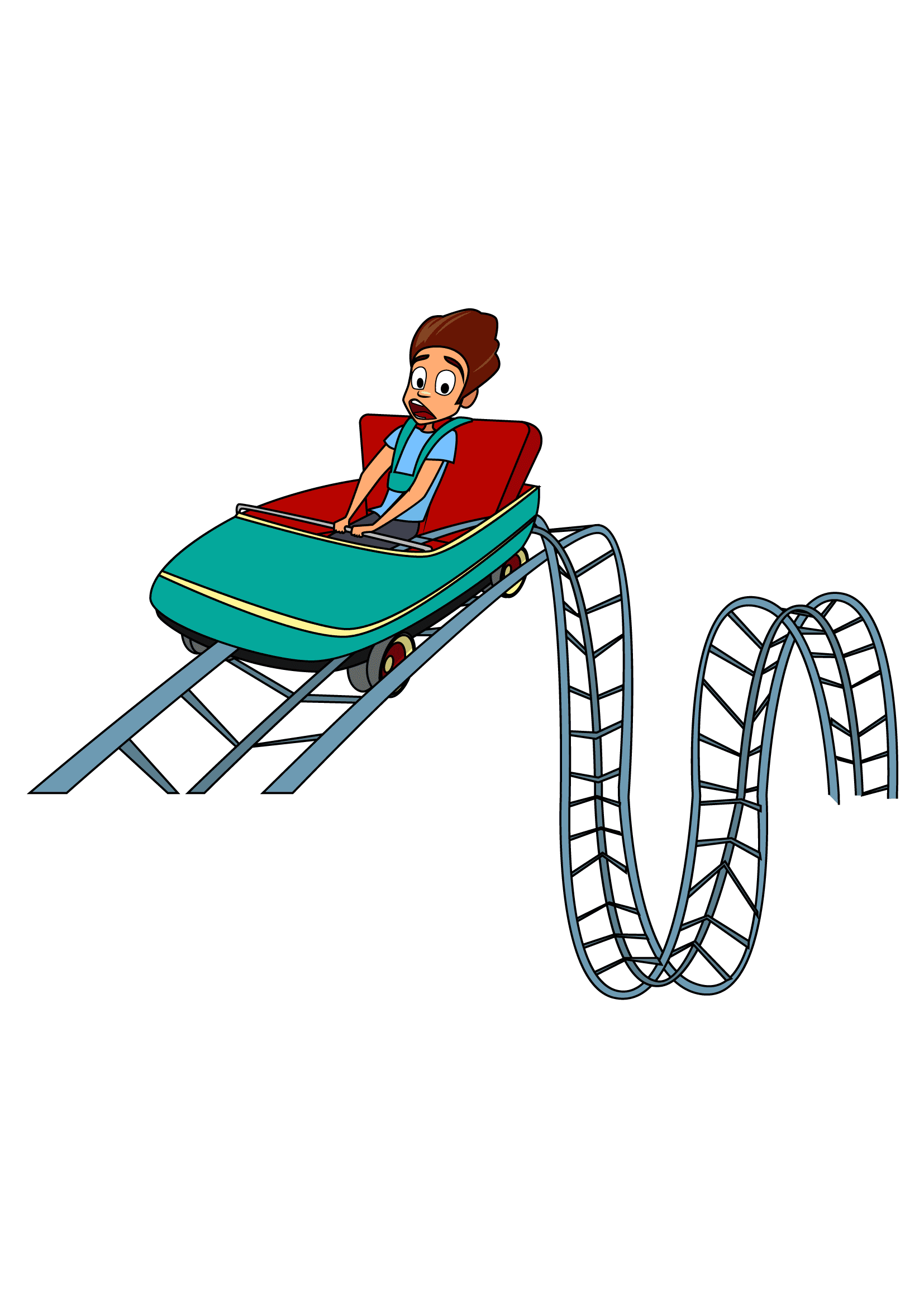 How to Draw A Roller Coaster Step by Step Printable