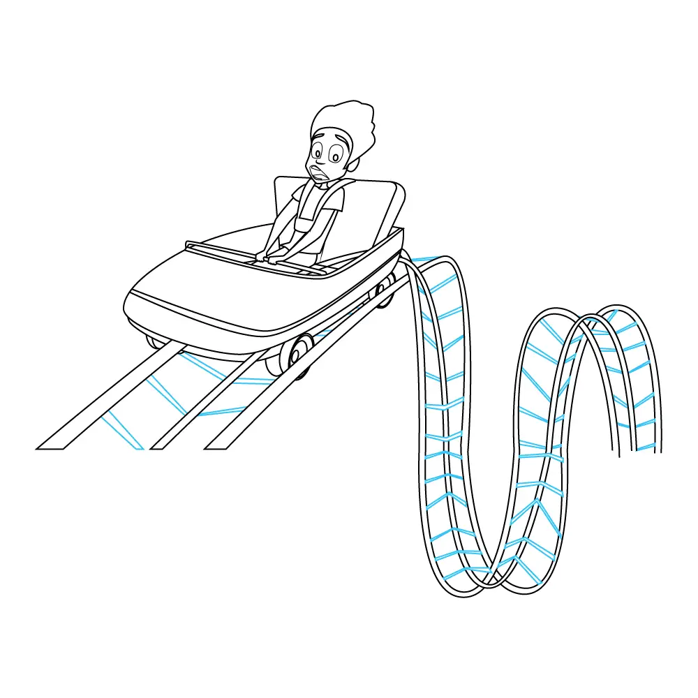 How to Draw A Roller Coaster Step by Step Step  11