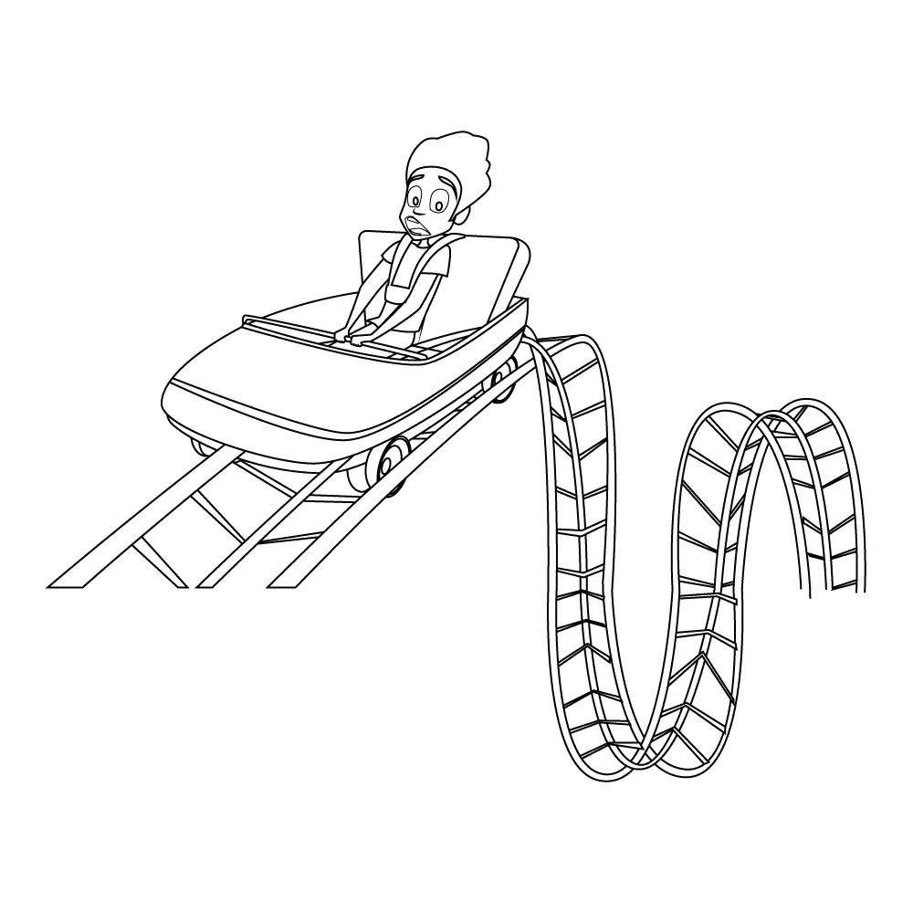 How to Draw A Roller Coaster Step by Step Step  12