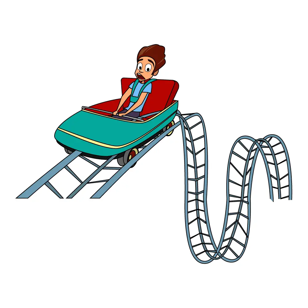 How to Draw A Roller Coaster Step by Step Step  13