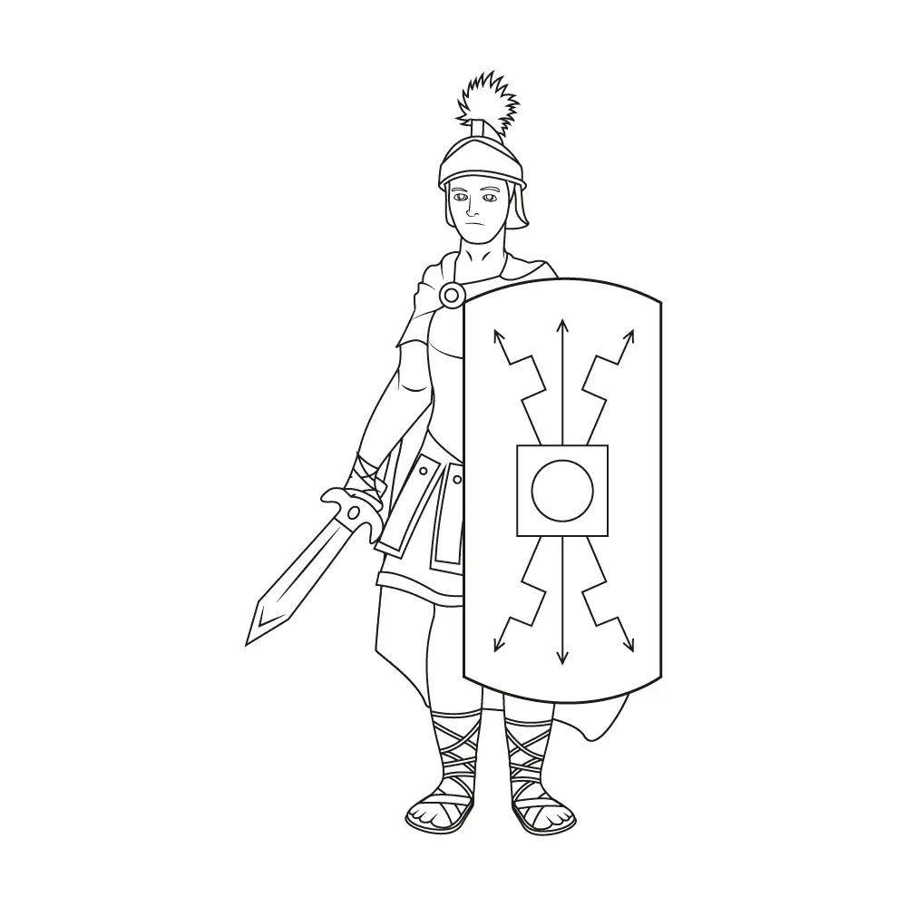 How to Draw A Roman Soldier Step by Step Step  12