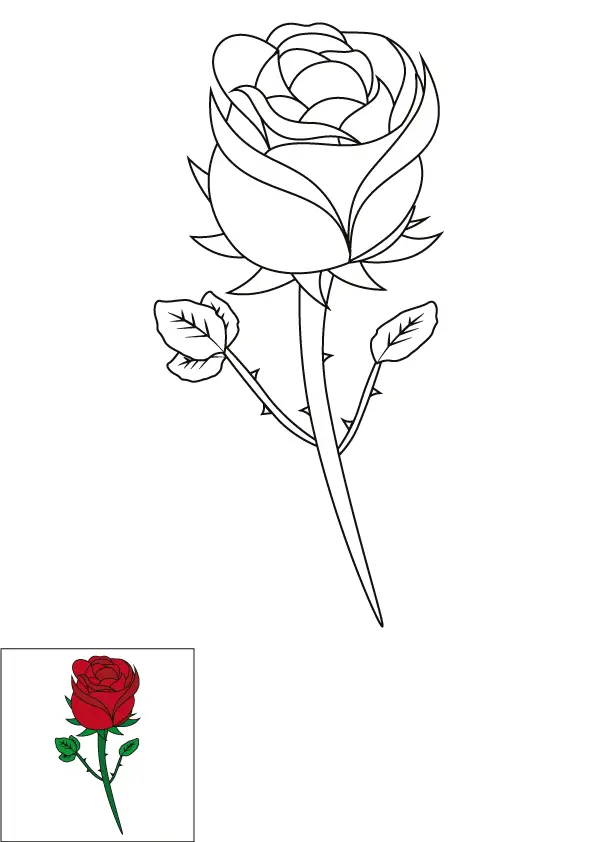 How to Draw A Rose Step by Step Printable Dotted