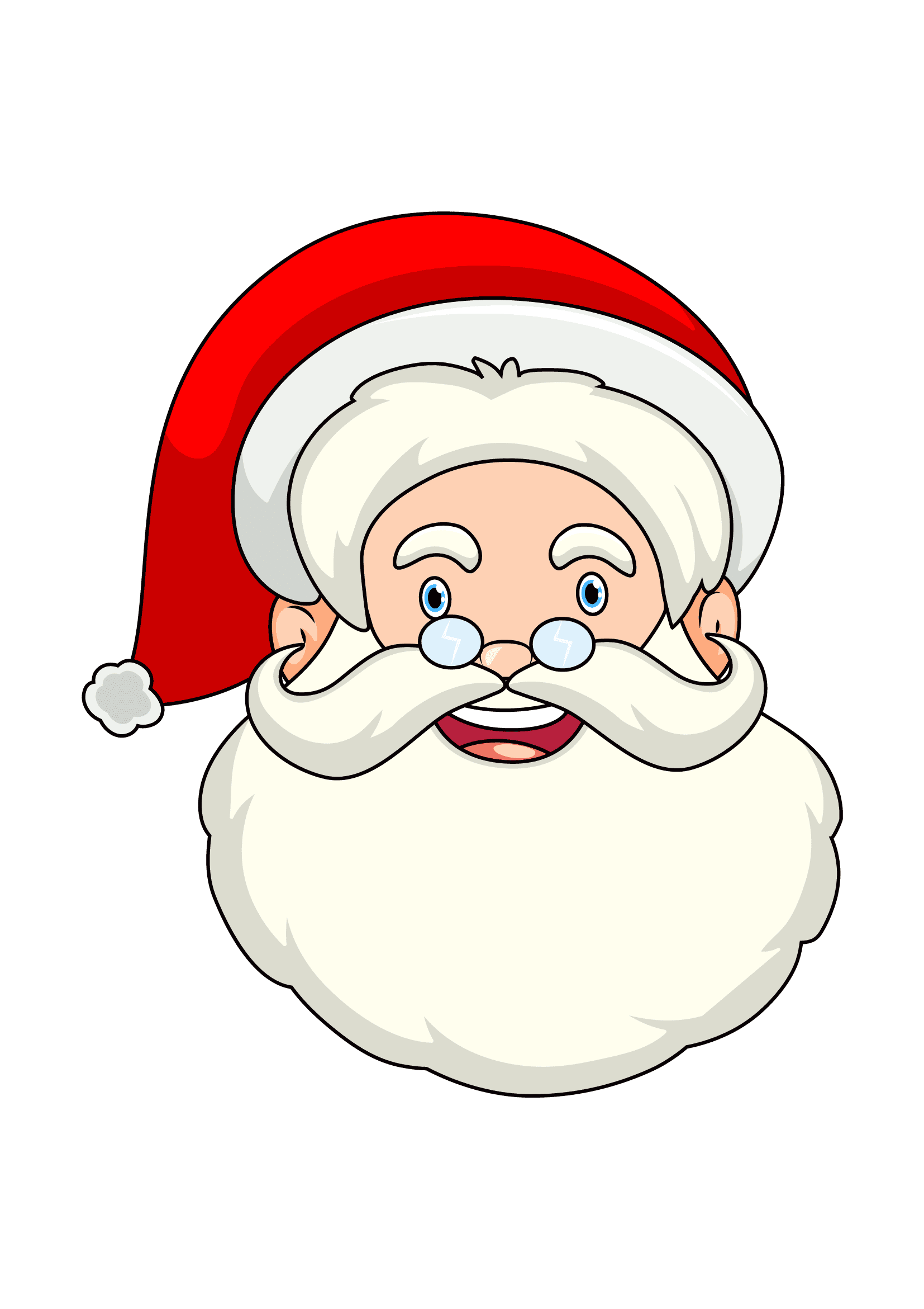 How to Draw A Santa Face Step by Step Printable