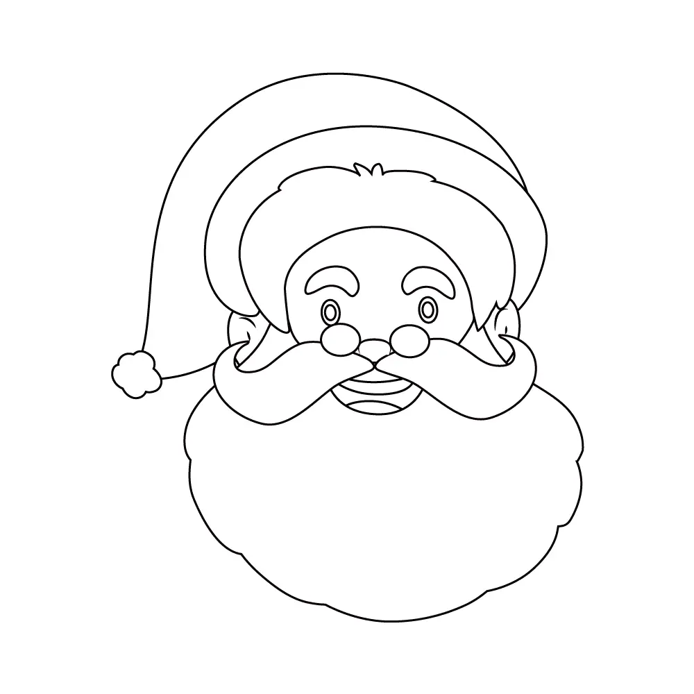 How to Draw A Santa Face Step by Step Step  10