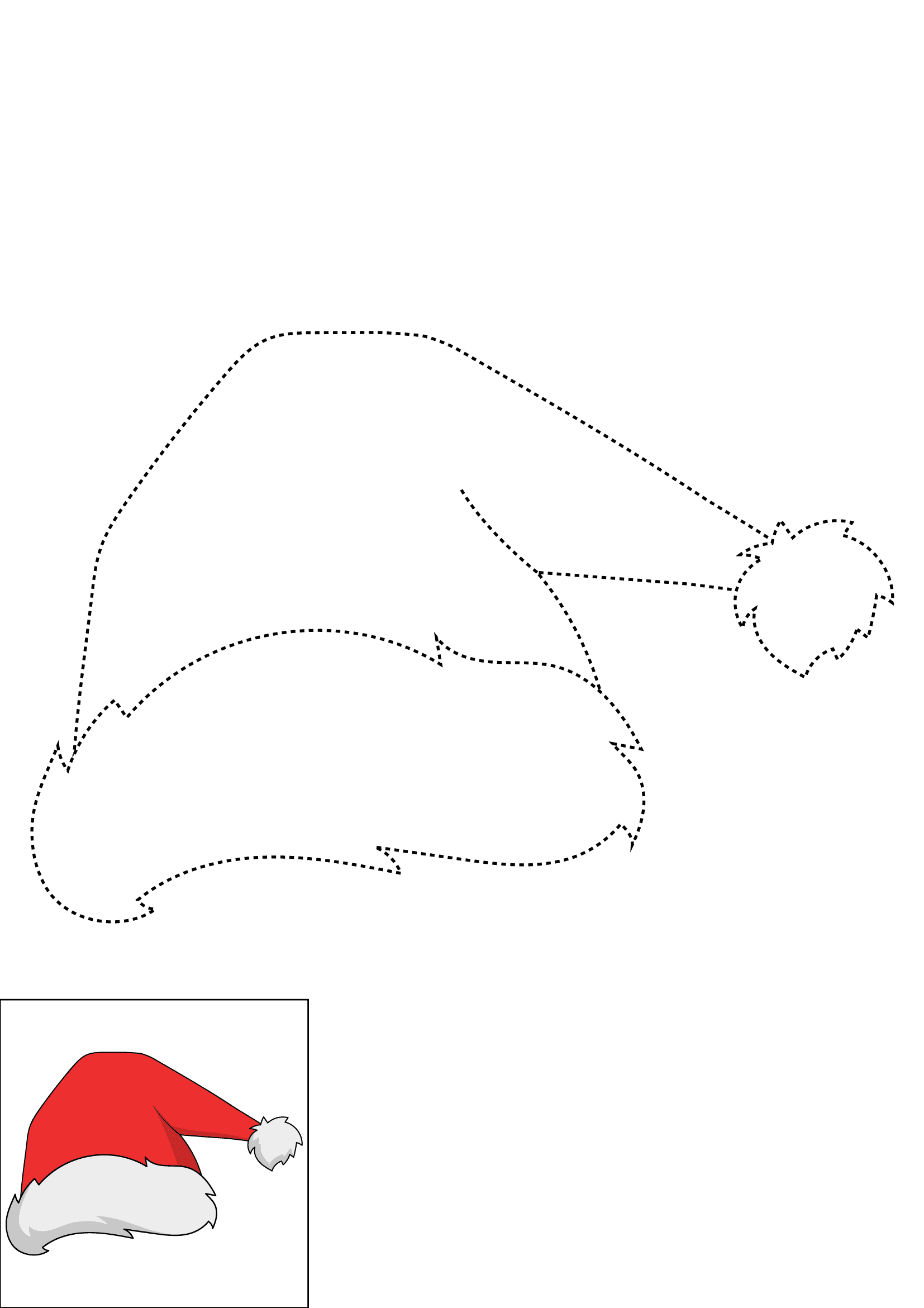 How to Draw A Santa Hat Step by Step Printable Dotted