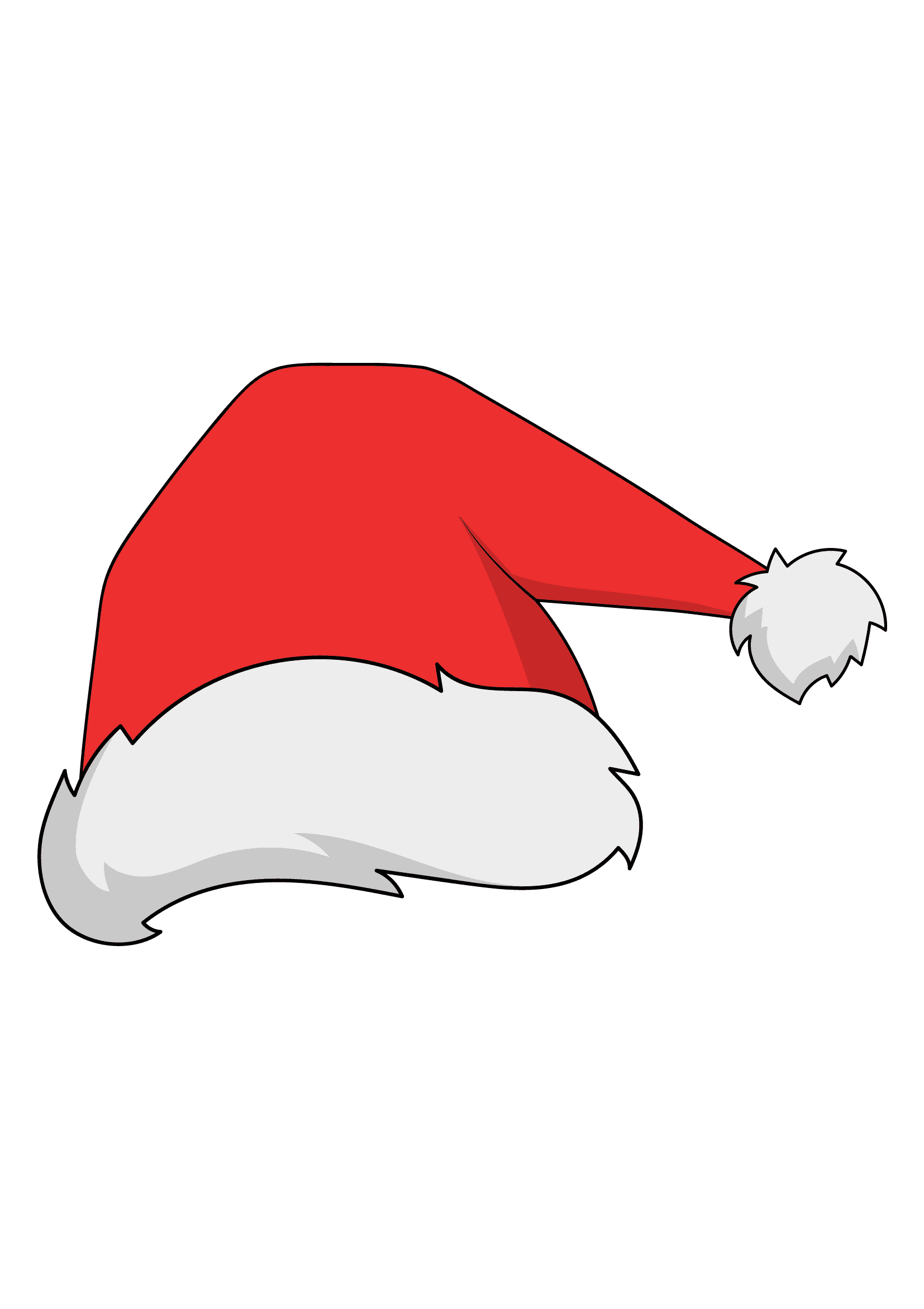 How to Draw A Santa Hat Step by Step Printable