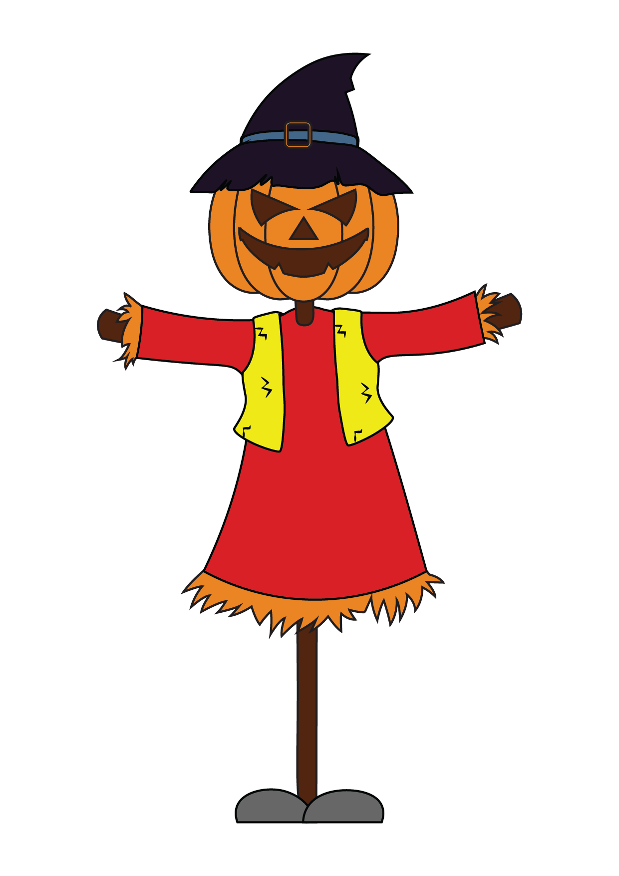 How to Draw A Scarecrow Step by Step Printable
