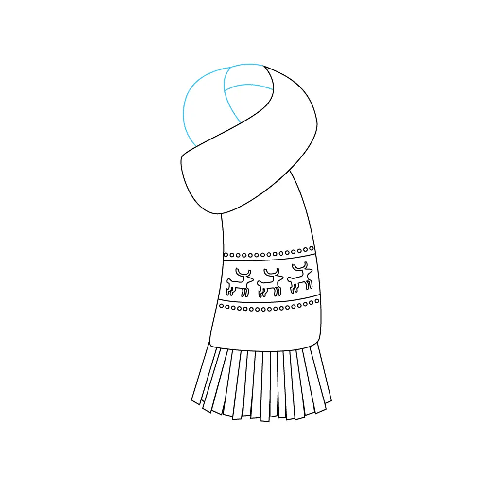 How to Draw A Scarf Step by Step Step  6
