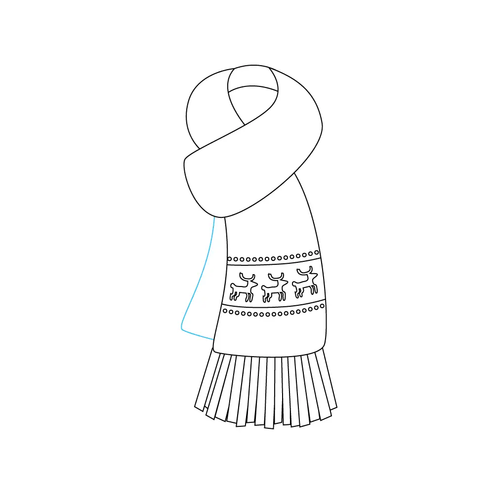 How to Draw A Scarf Step by Step Step  7