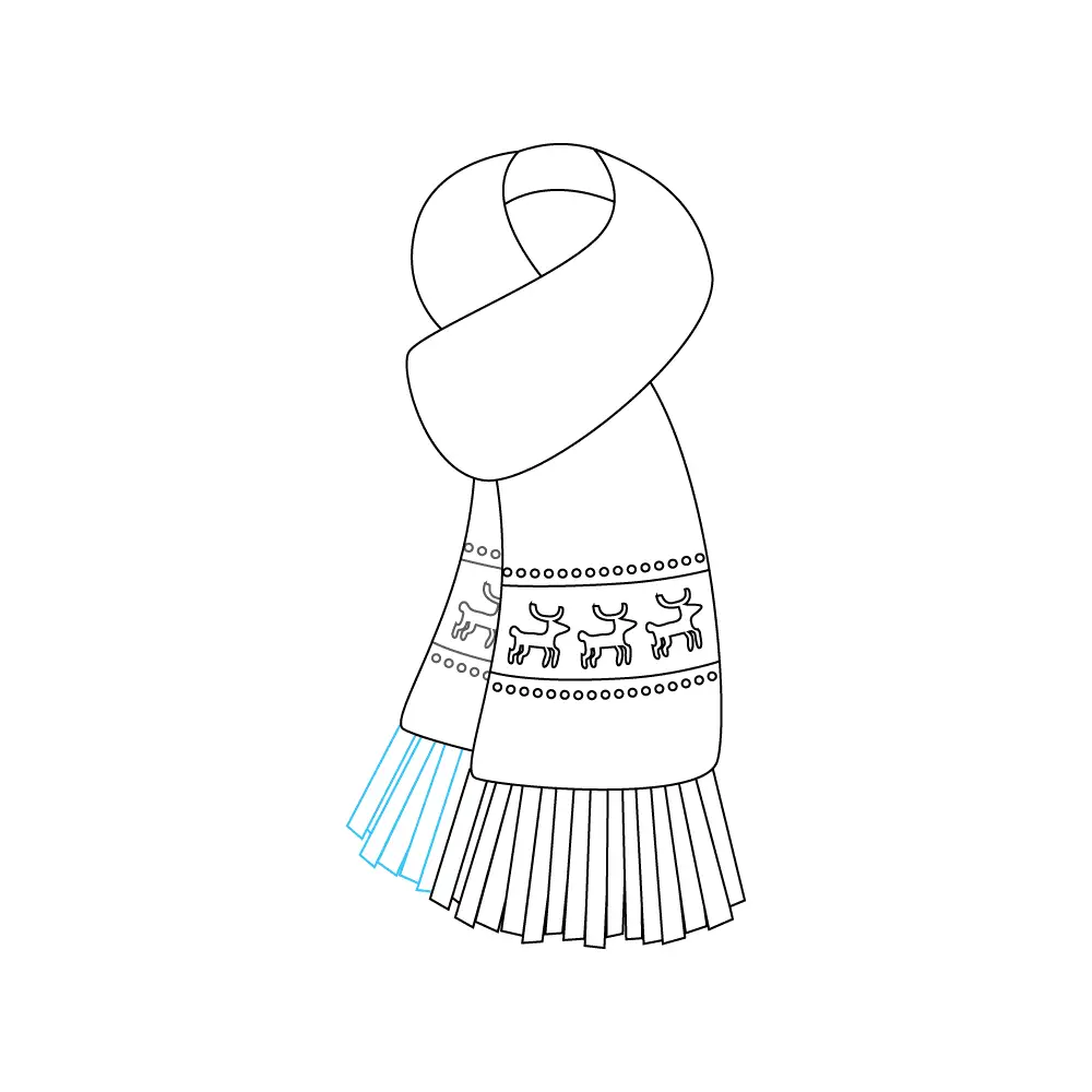 How to Draw A Scarf Step by Step Step  9