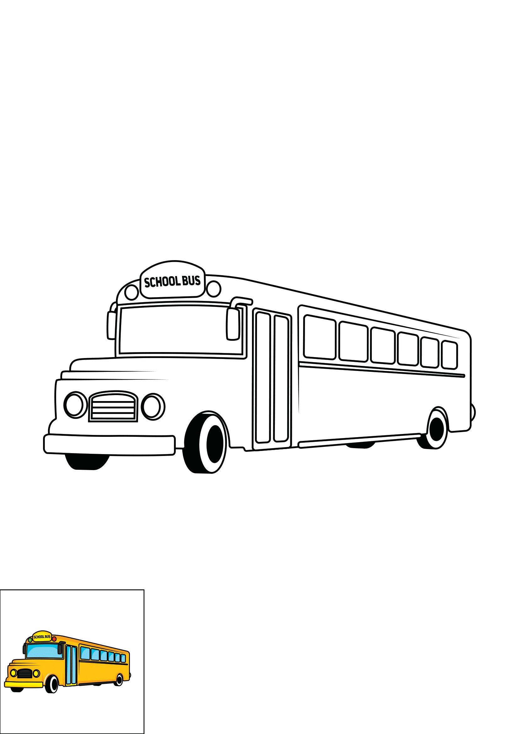 How to Draw A School Bus Step by Step Printable Color