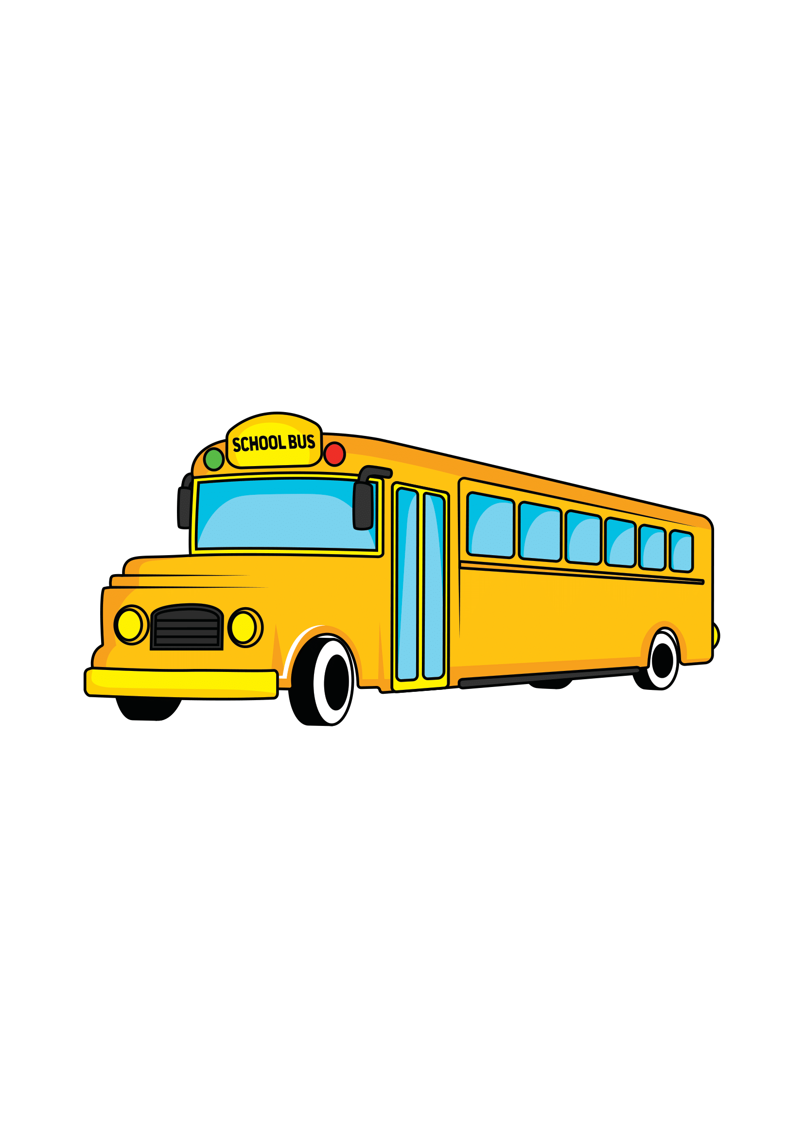 How to Draw A School Bus Step by Step Printable
