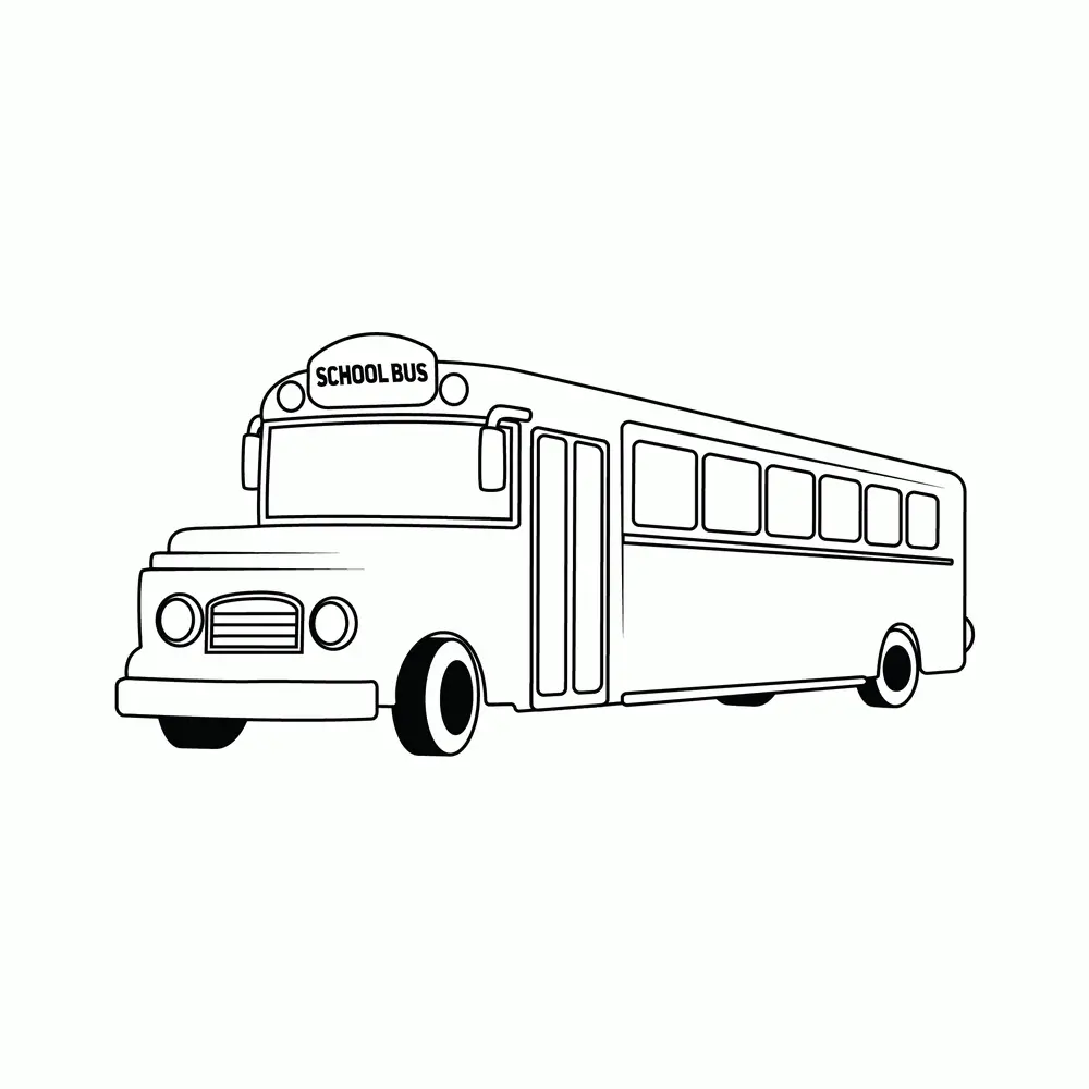 How to Draw A School Bus Step by Step Step  10