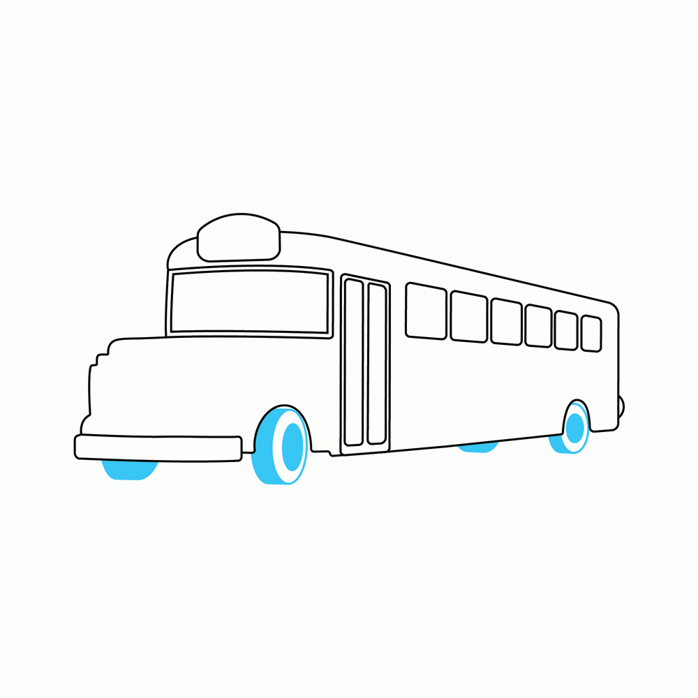 How to Draw A School Bus Step by Step Step  6