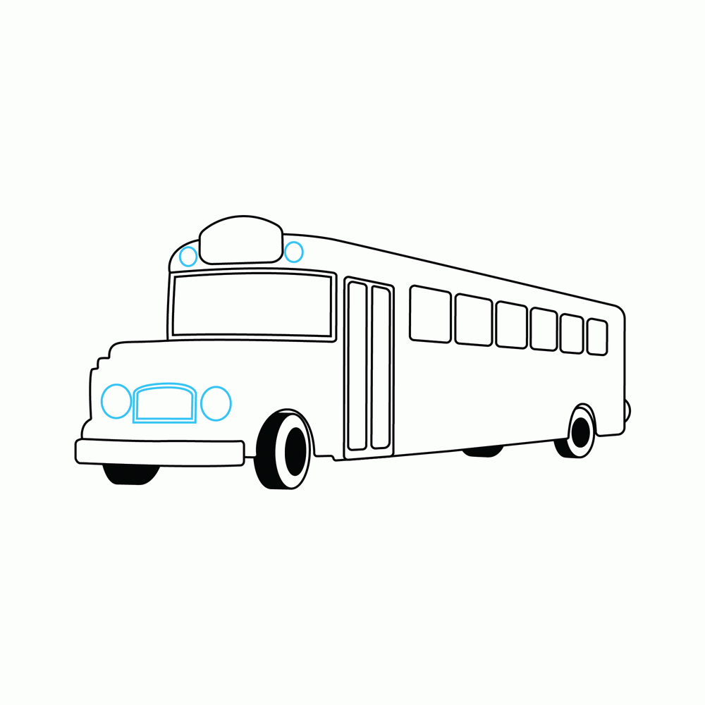 How to Draw A School Bus Step by Step Step  7