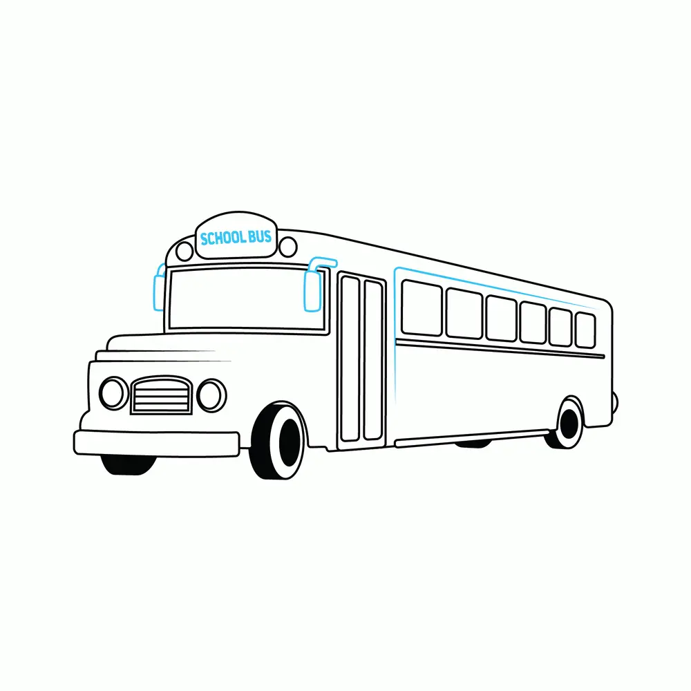 How to Draw A School Bus Step by Step Step  9