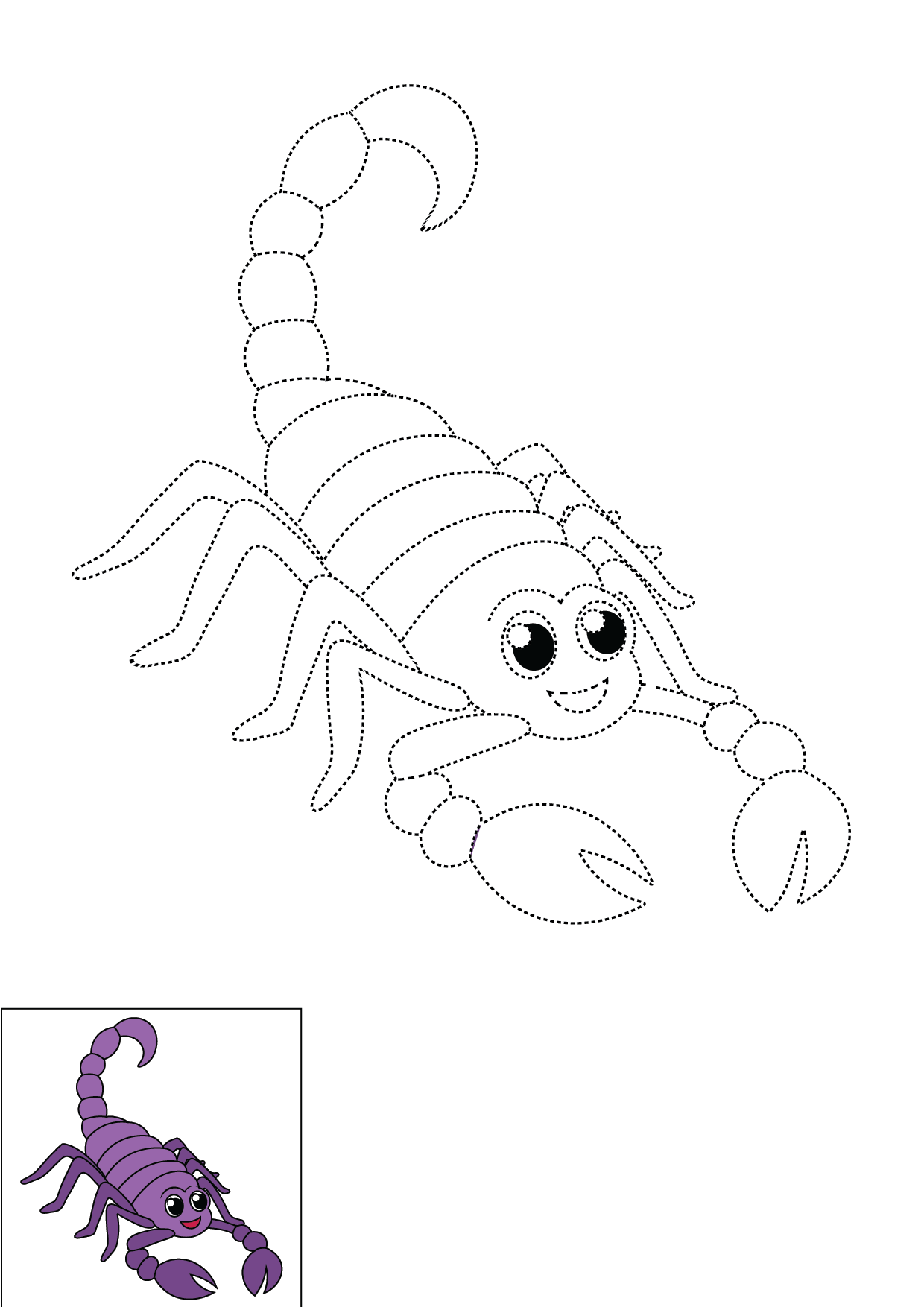 How to Draw A Scorpion Step by Step Printable Dotted