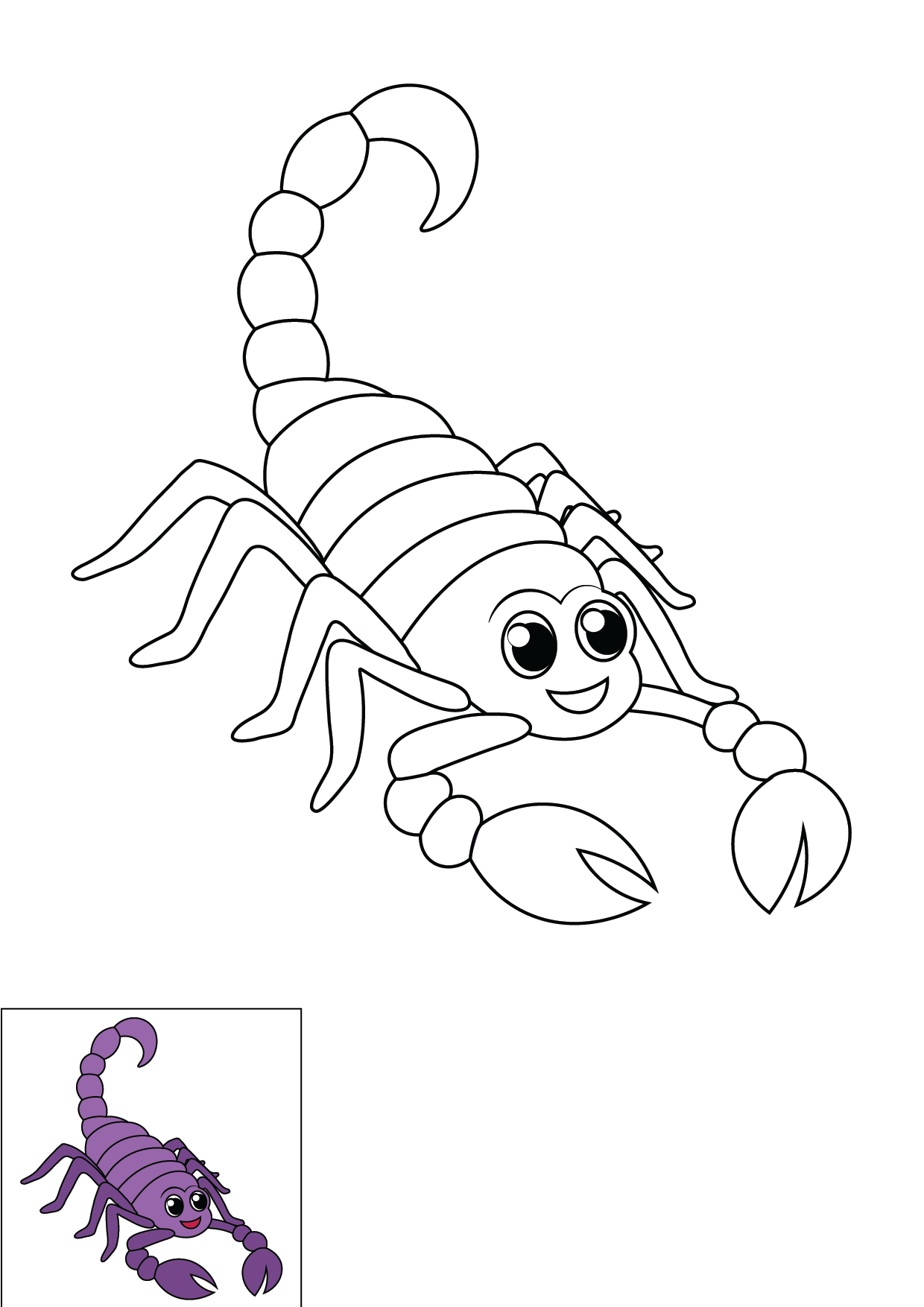 How to Draw A Scorpion Step by Step Printable Color