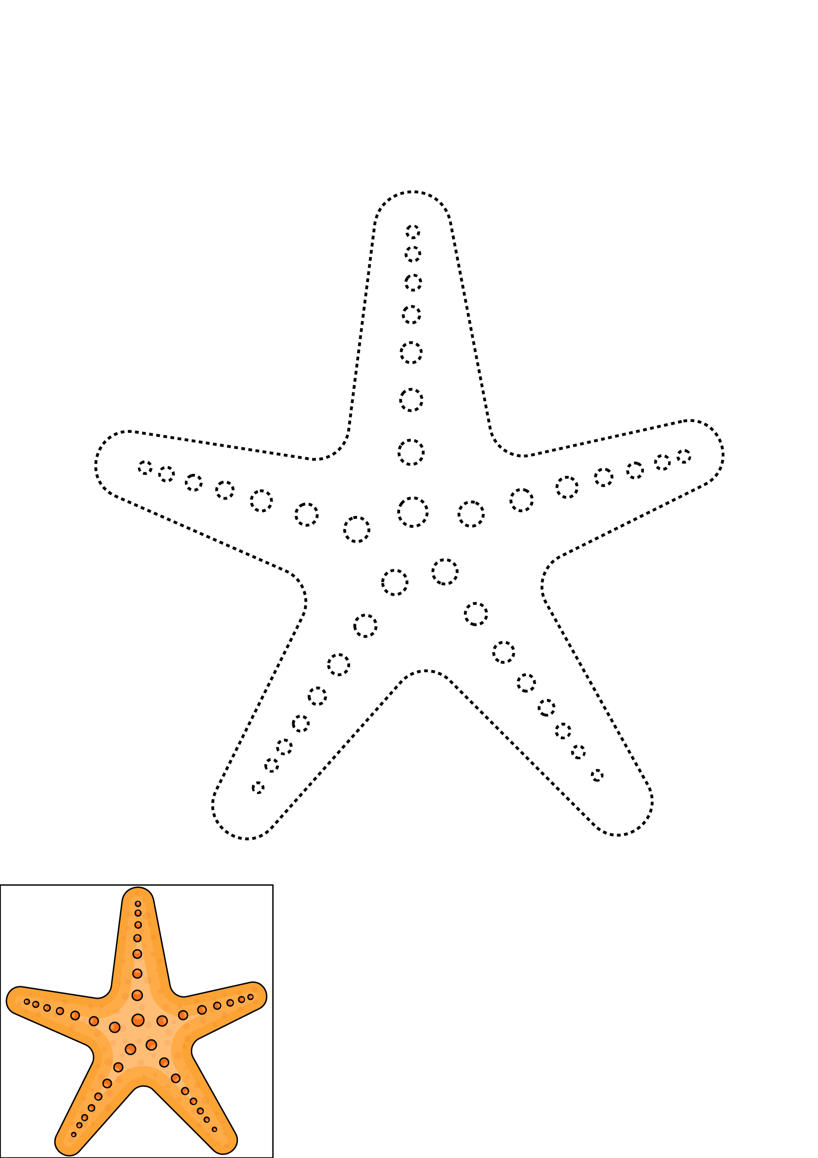 How to Draw A Sea Star Step by Step Printable Dotted