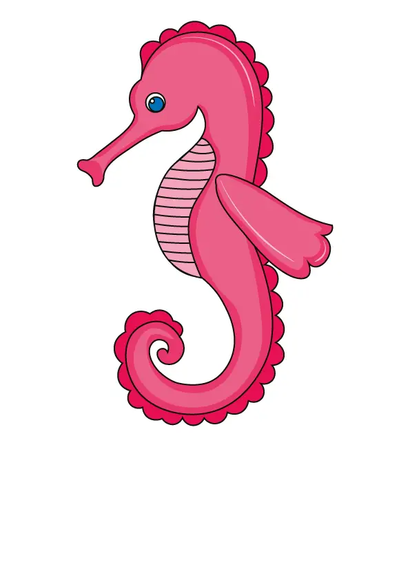How to Draw A Seahorse Step by Step Printable