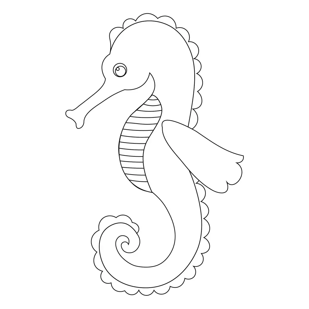 How to Draw A Seahorse Step by Step Step  9