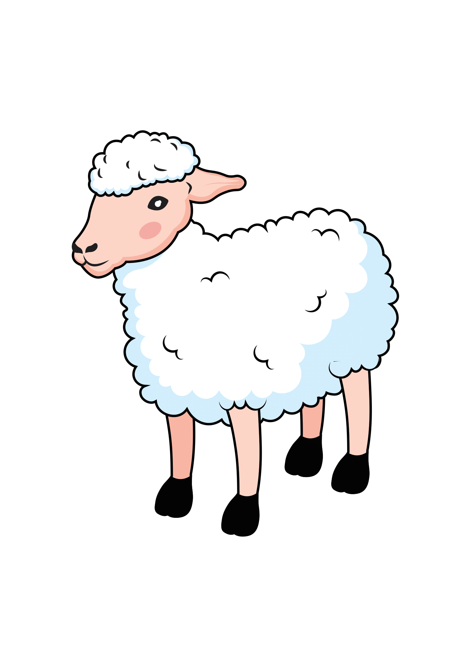 How to Draw A Sheep Step by Step Printable