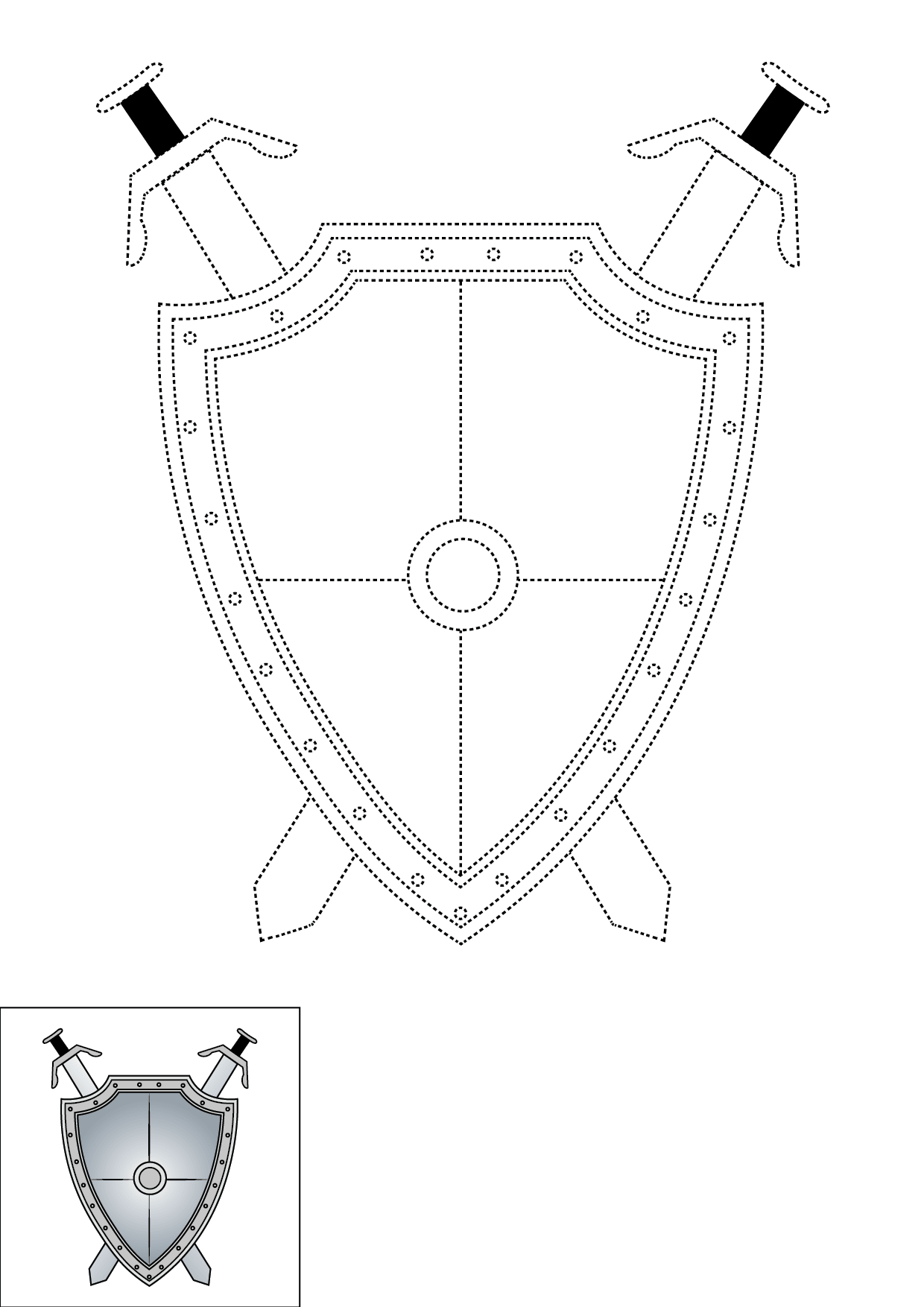 How to Draw A Shield Step by Step Printable Dotted