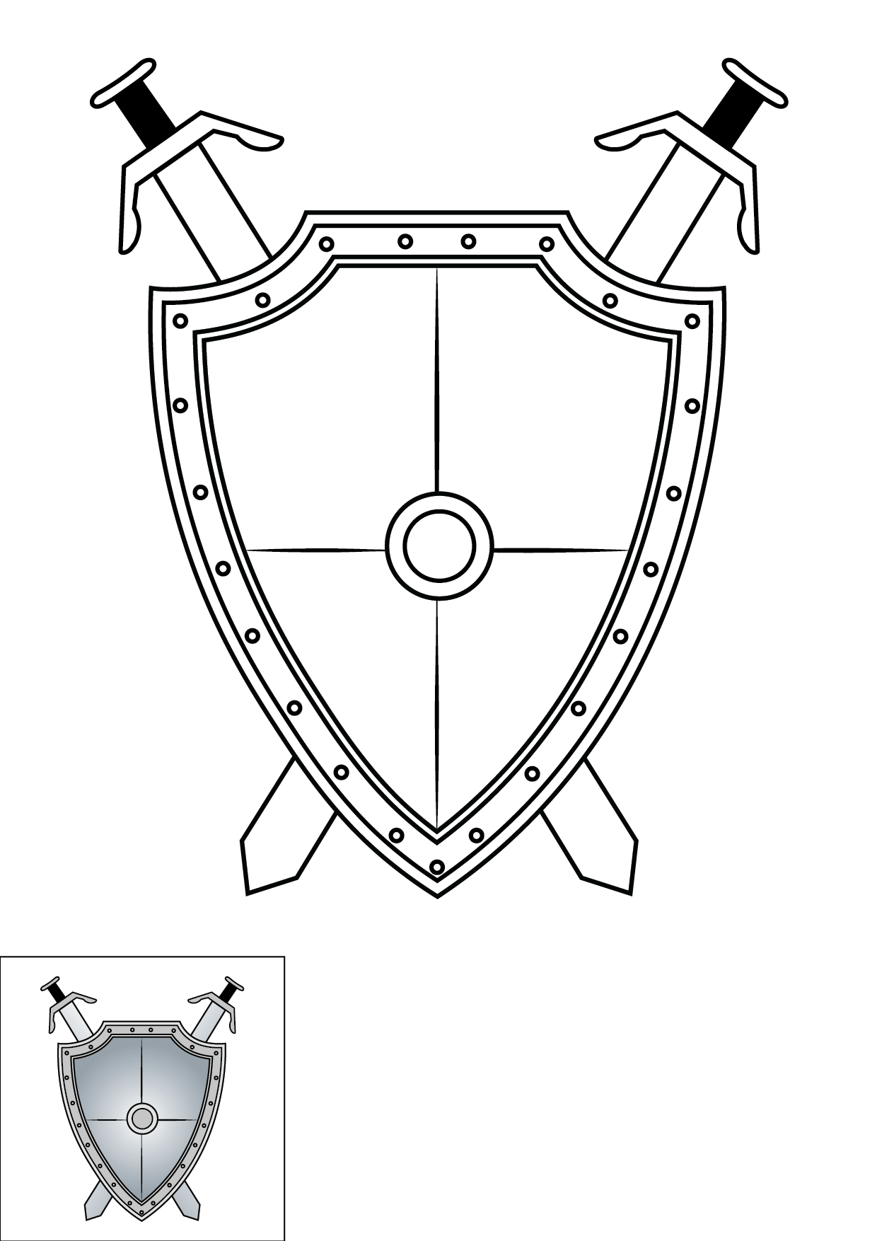 How to Draw A Shield Step by Step Printable Color