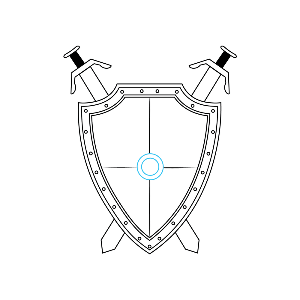 How to Draw A Shield Step by Step Step  7