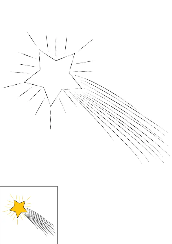 How to Draw A Shooting Star Step by Step Printable Dotted