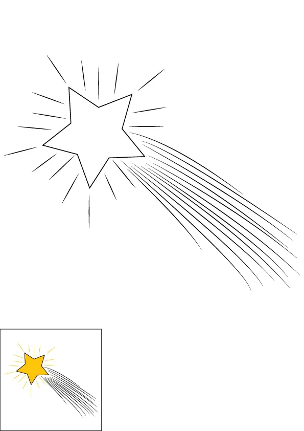 How to Draw A Shooting Star Step by Step Printable Color