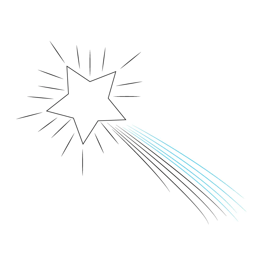 How to Draw A Shooting Star Step by Step Step  8