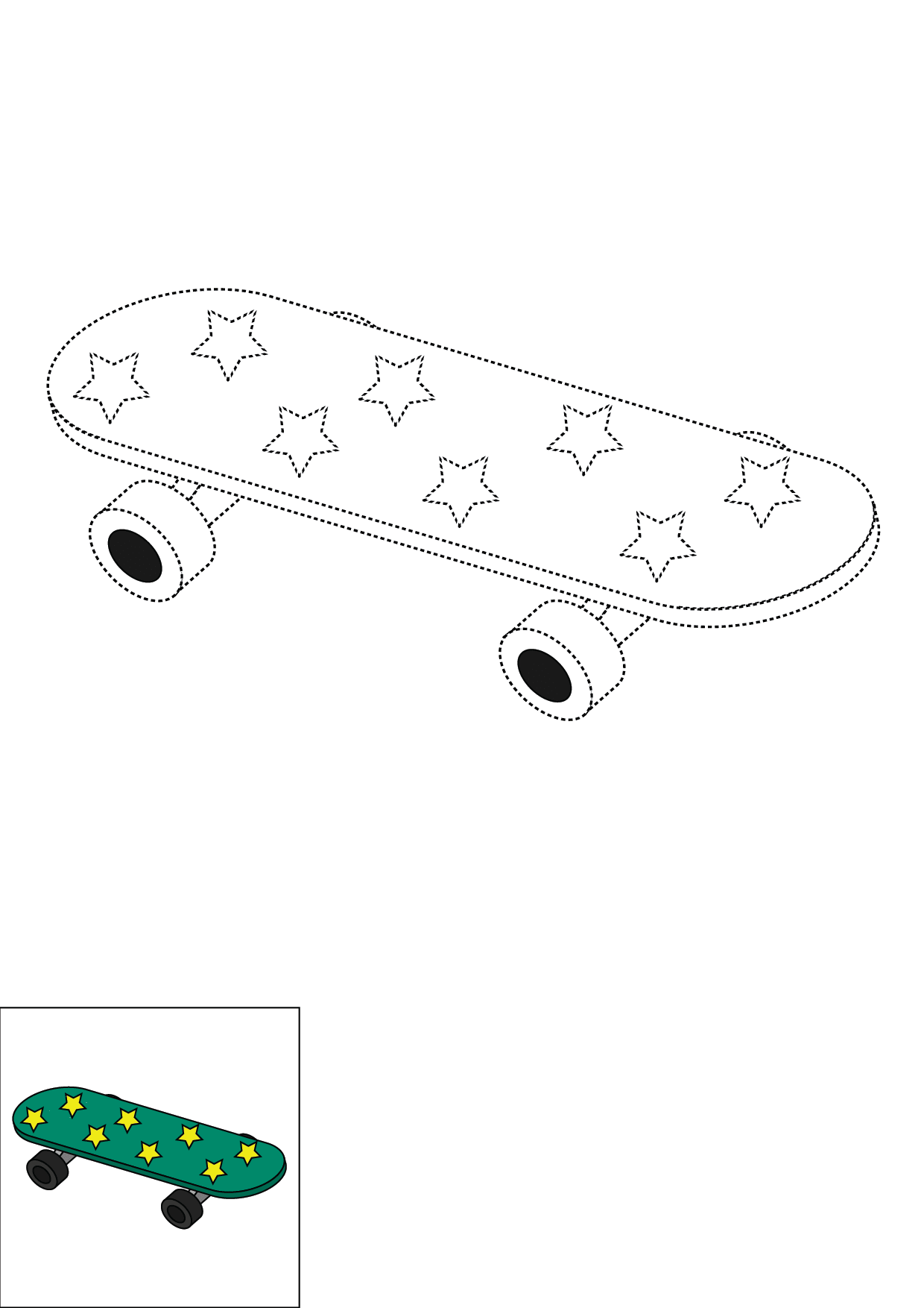 How to Draw A Skateboard Step by Step Printable Dotted