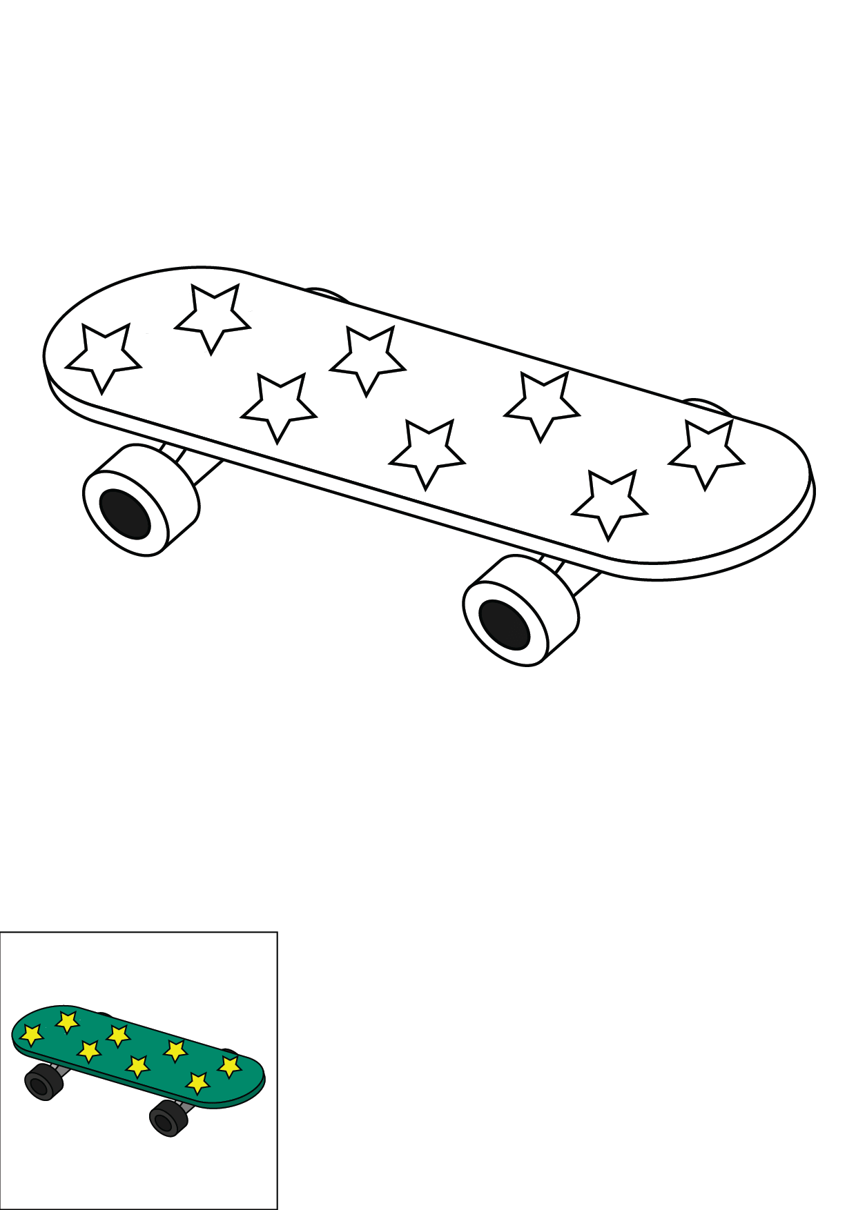 How to Draw A Skateboard Step by Step Printable Color